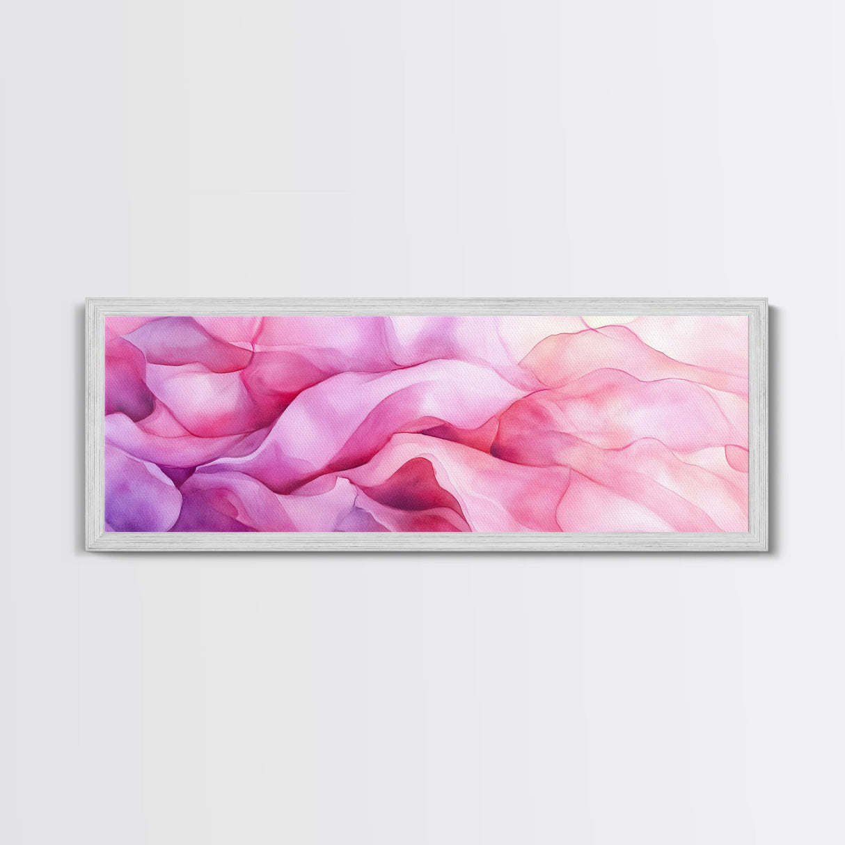 Pink Abstract Wave Canvas Print Bedroom Wall Art Horizontal Light Pink Wall Art Feminine Decor Minimalist Above Sofa Framed Art