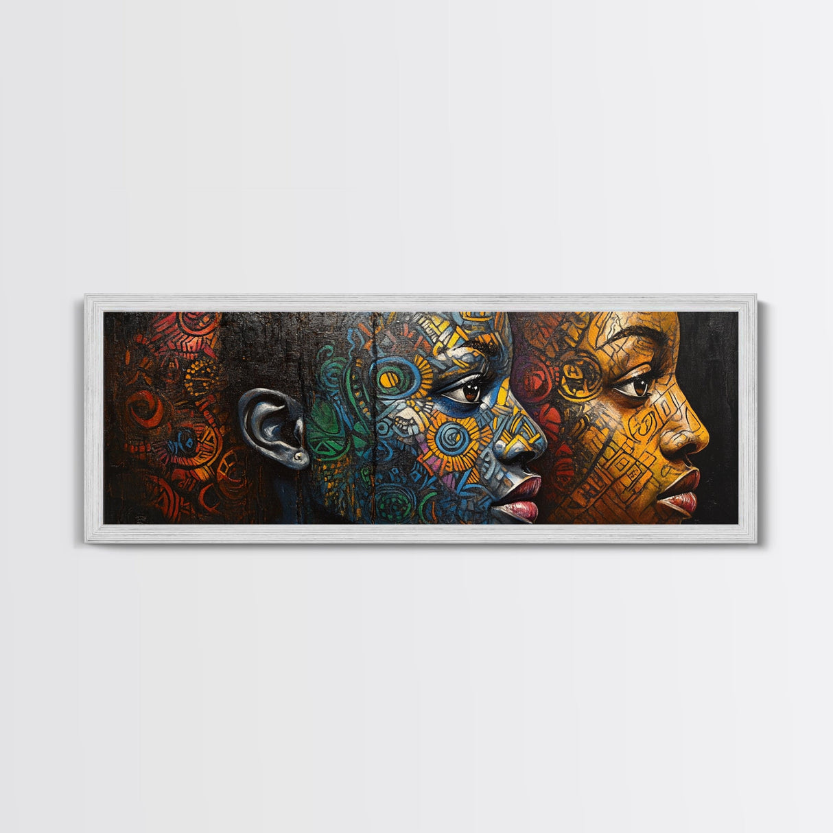 Vibrant African Art Tribal Art Décor Golden Tones Minimalist Decor Rustic Wall Art Original Painting Unique Gift Idea