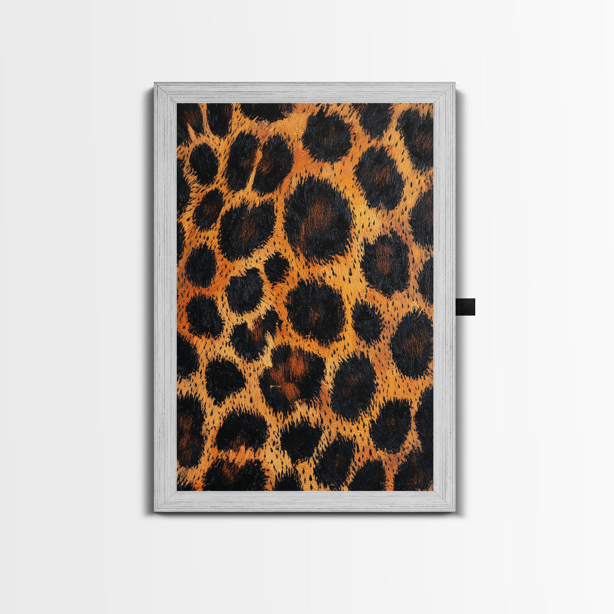 Leopard Wall Art Framed Canvas Print, Animal Print Rustic Decor, Bedroom Art, Skinny Tall Wall Art, Farmhouse Living Room Art