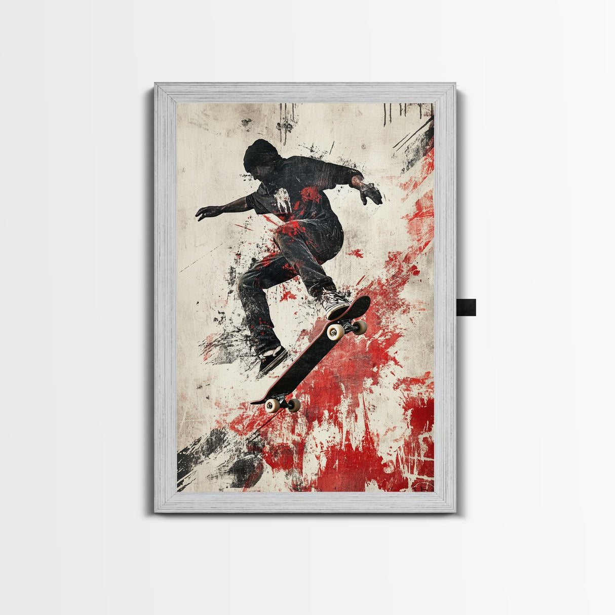 Energetic Skater Canvas Print with Urban Graffiti Wall Art and Bold Street Style Decor, Perfect for Living Room Accent Walls