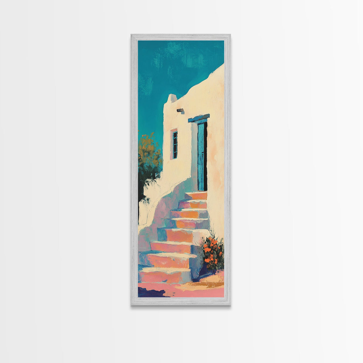 Mediterranean, Rustic, Canvas Print, coastal landscape art, farmhouse art, above couch art, wabi sabi art, southwest wall art,gift idea