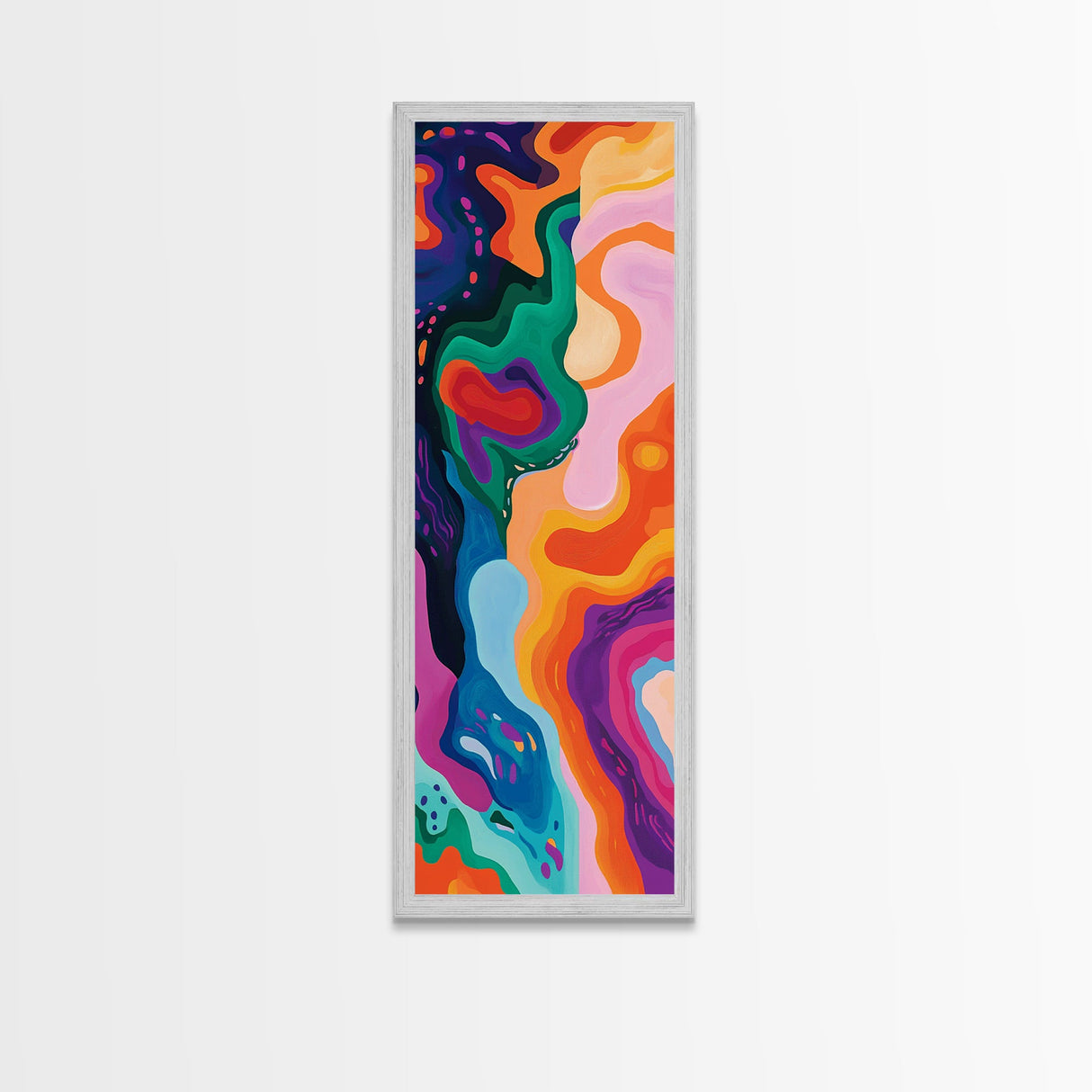 Abstract Swirls, pink orange wall art, geometric wall art, bold colorful art, modern minimalist art, blotter art, Canvas Print