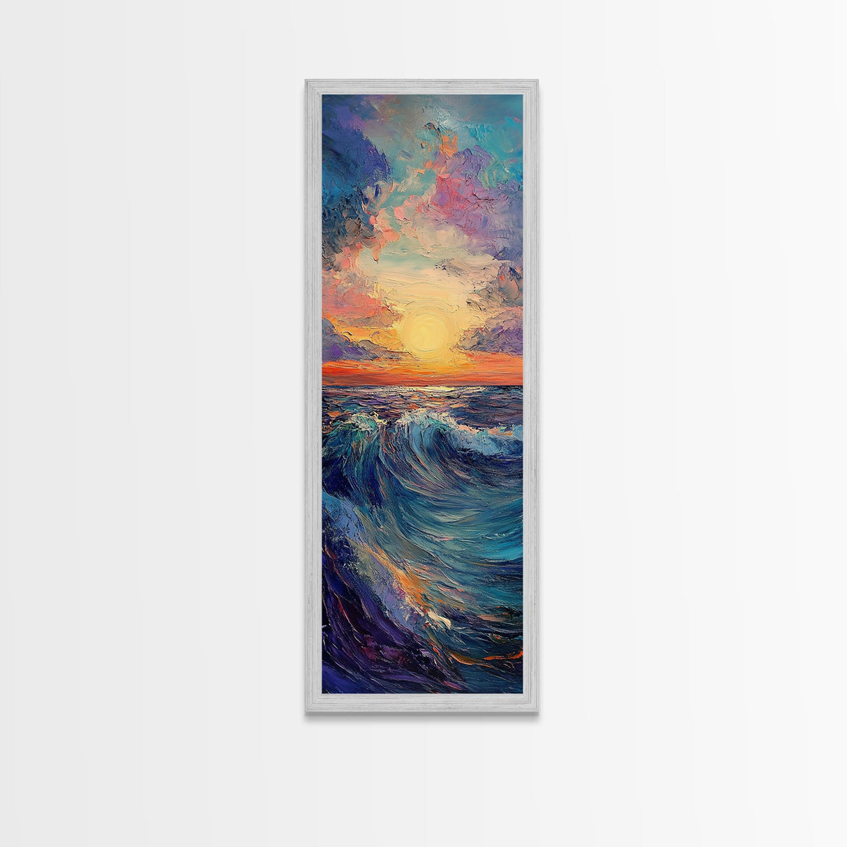 Ocean Wave, Coastal Wall Art, Seascape Painting, Surf Wall Art,Extra Wide Art, Bedroom Art, Framed Canvas Print