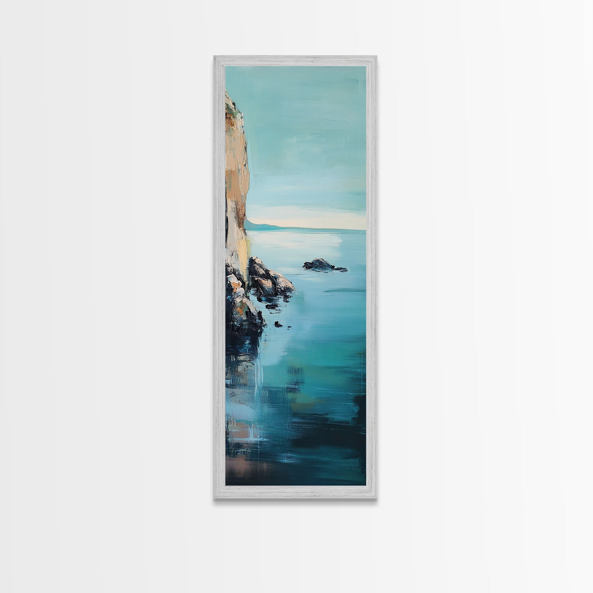 Cliffs and ocean, coastal landscape art, Ireland painting, seascape painting, nautical wall art, minimalist art, canvas print