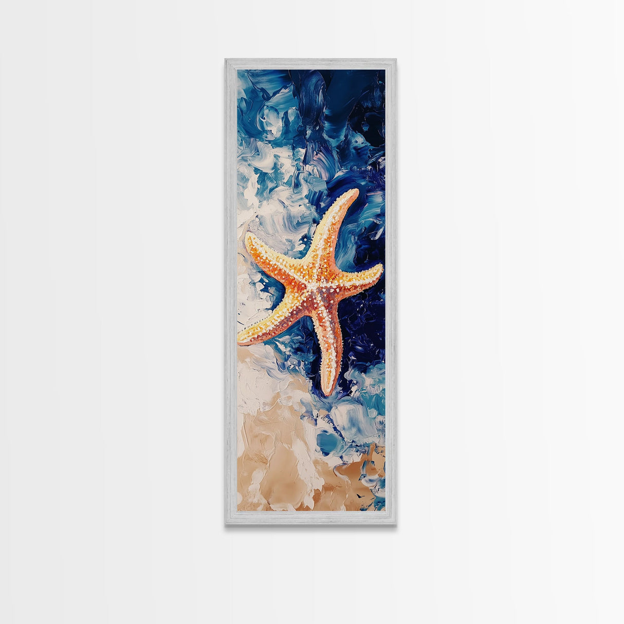Starfish on Beach, coastal decor, nautical painting, beach house wall art, coastal cowgirl wall art, framed canvas print