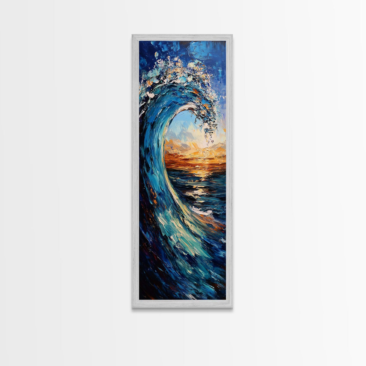 Ocean Wave, Seascape Art, Canvas Print, Nautical Decor, Coastal Painting, Blue and Green Wall Art, Surf Inspired Art