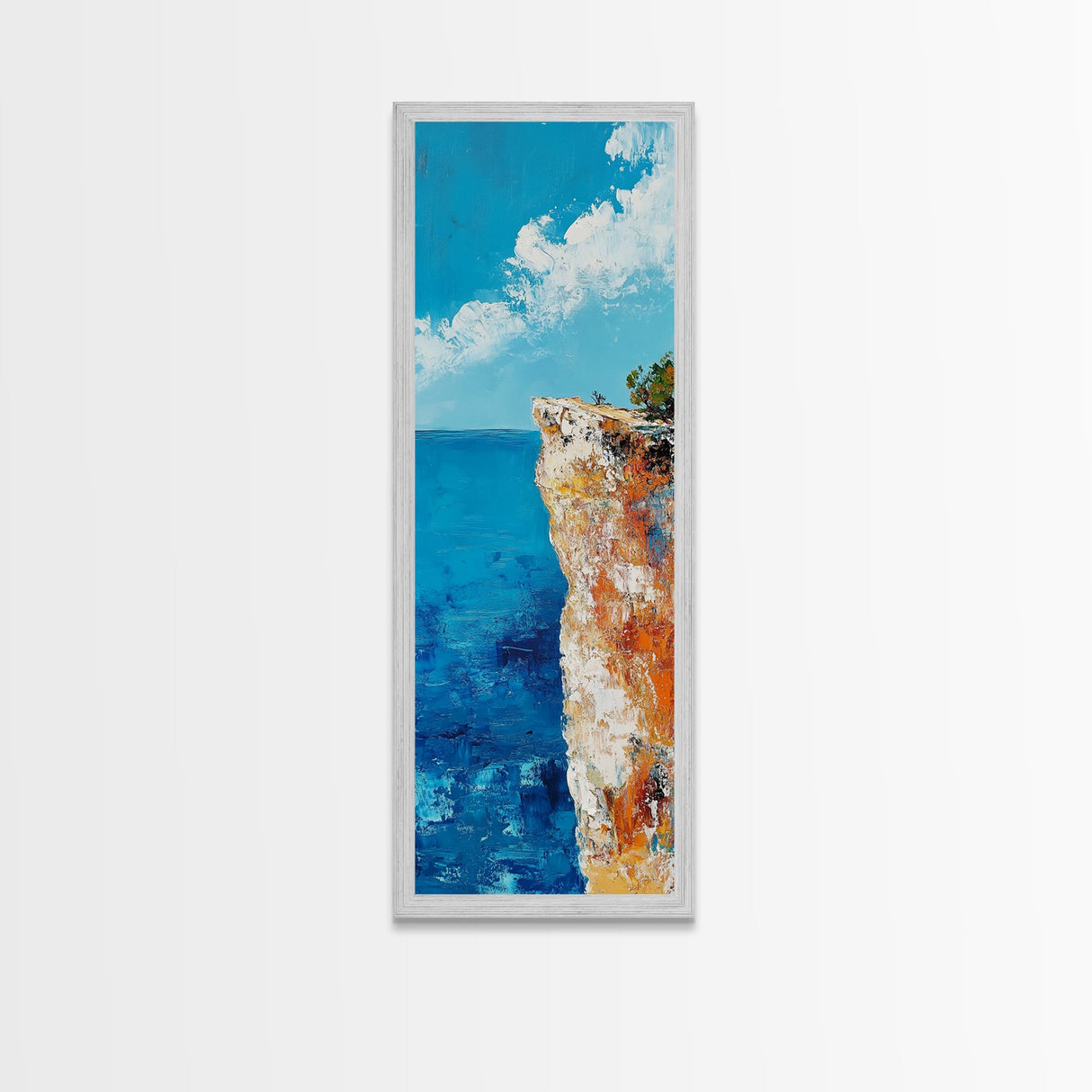 Cliff Edge Painting, Rustic Wall Art, Nautical Wall Art, Coastal Landscape Art, Canvas Print, Above Sofa Art, Living Room Art, Gift Idea