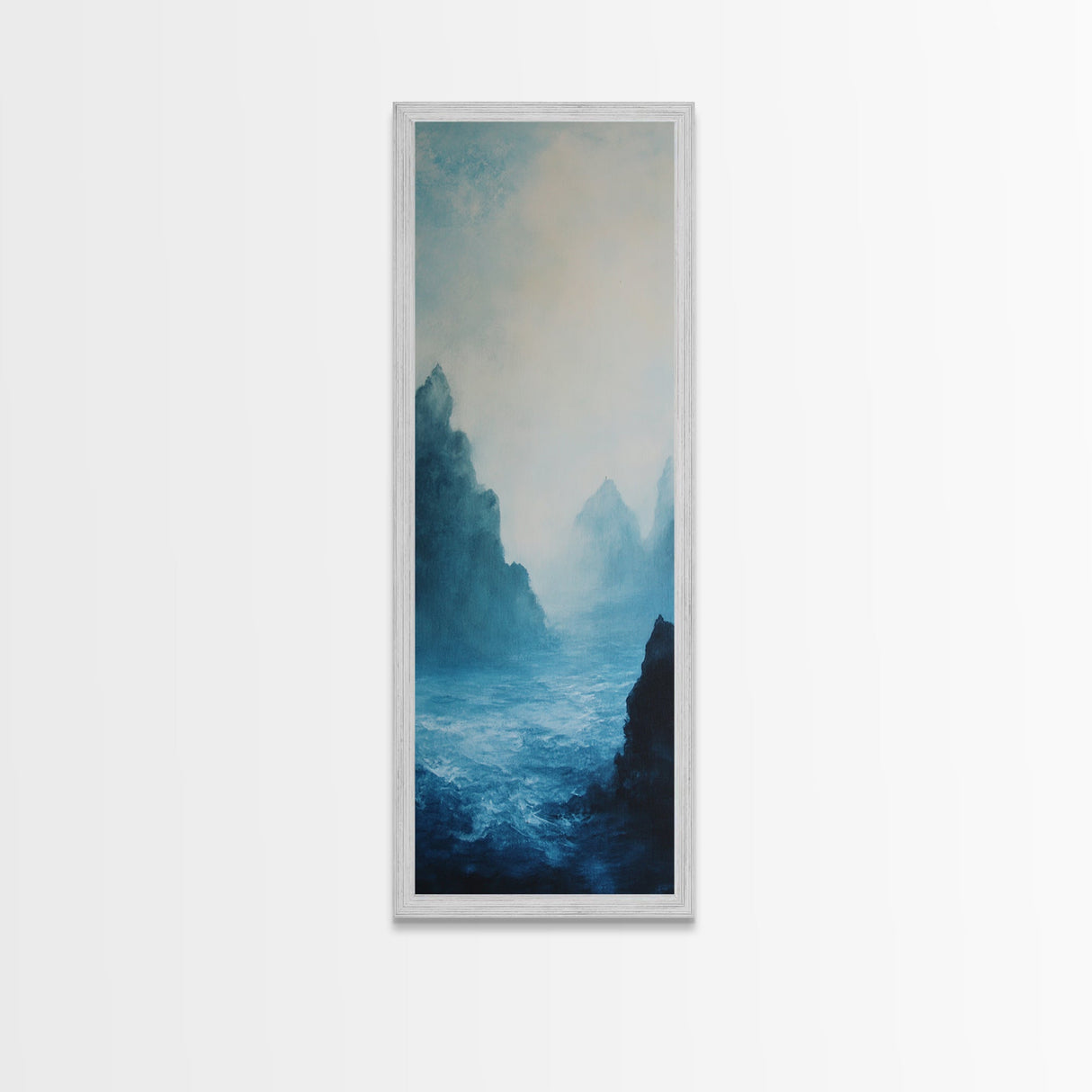 Misty Seascape, Nautical Wall Art, Moody Art, Coastal Decor, Landscape Painting, Canvas Print, Above Bed Wall Art, Gift Idea