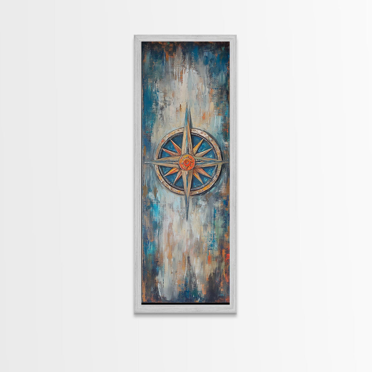 Compass, compass wall art, rustic wall art, nautical decor, farmhouse art, southwest wall art, gift idea for him, framed canvas print
