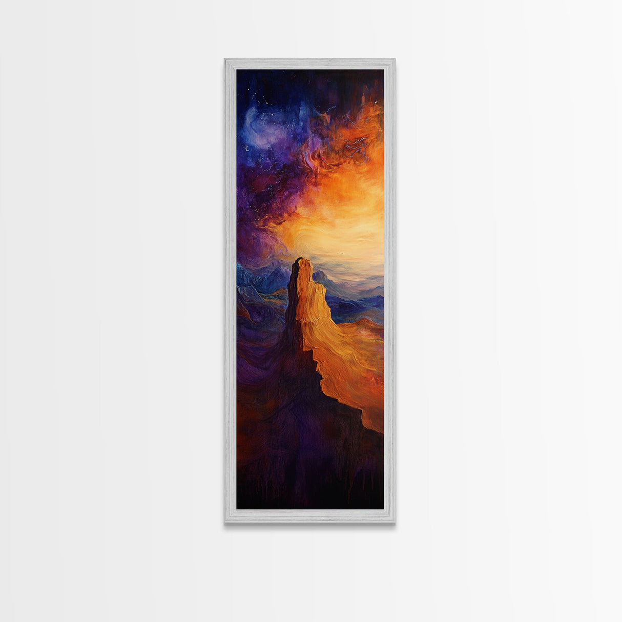 Canyon Glow, mountain painting, sunset landscape, Joshua tree art, southwest wall art, framed canvas print, above couch art