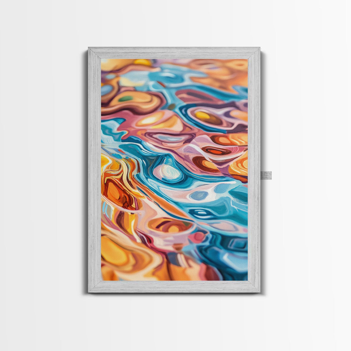 Abstract Swirls, Colorful Wall Art, Canvas Print, Geometric Art, Teal Wall Art, Whimsical Art, Psychedelic Painting, Modern Decor