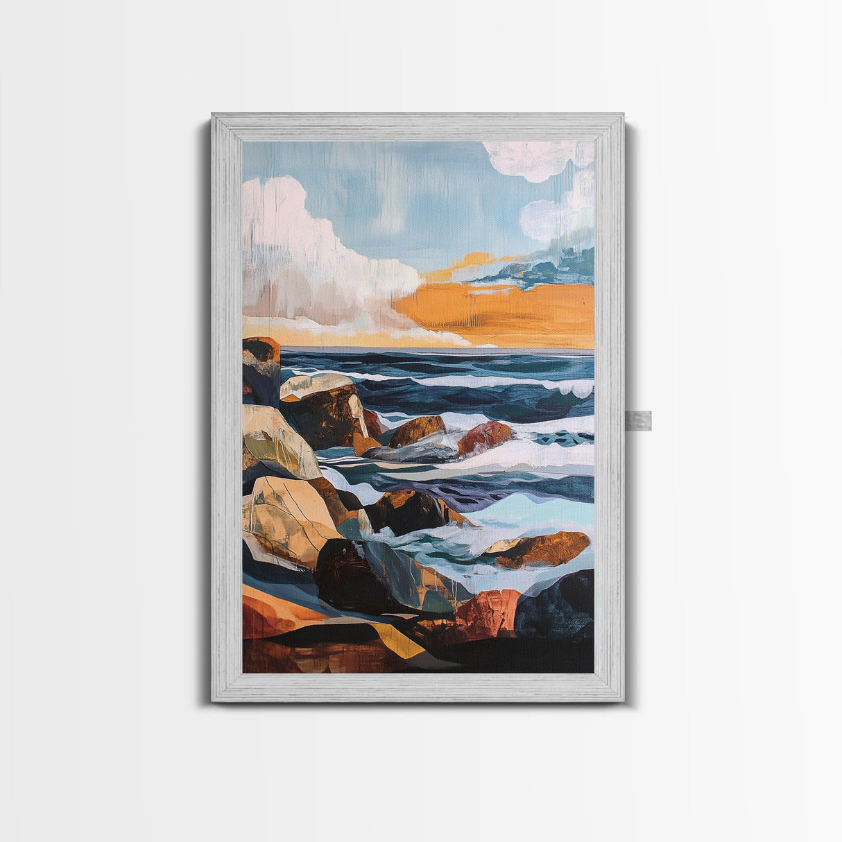 Stormy Coast, Moody Seascape, Canvas Print, Nautical Wall Art, Coastal Decor, Rustic Art, Ocean Painting, Gift Idea, Bedroom Art