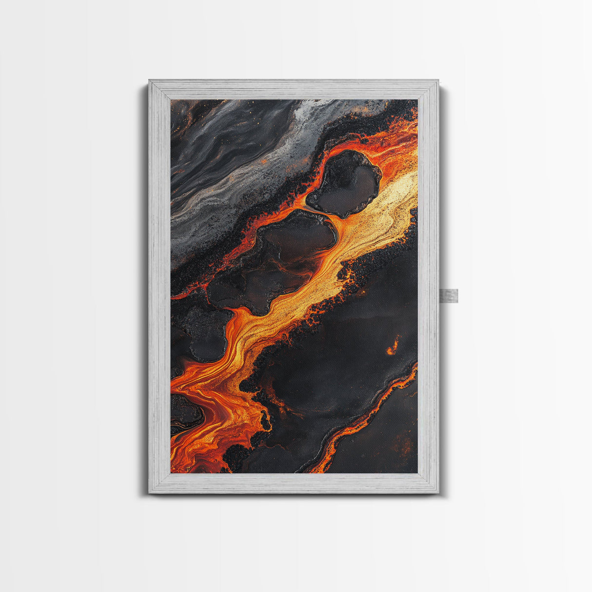 Molten Lava Flow Canvas Print Abstract Fire Art Modern Home Decor Dramatic Wall Artwork Industrial Style Accent Unique Gift Idea