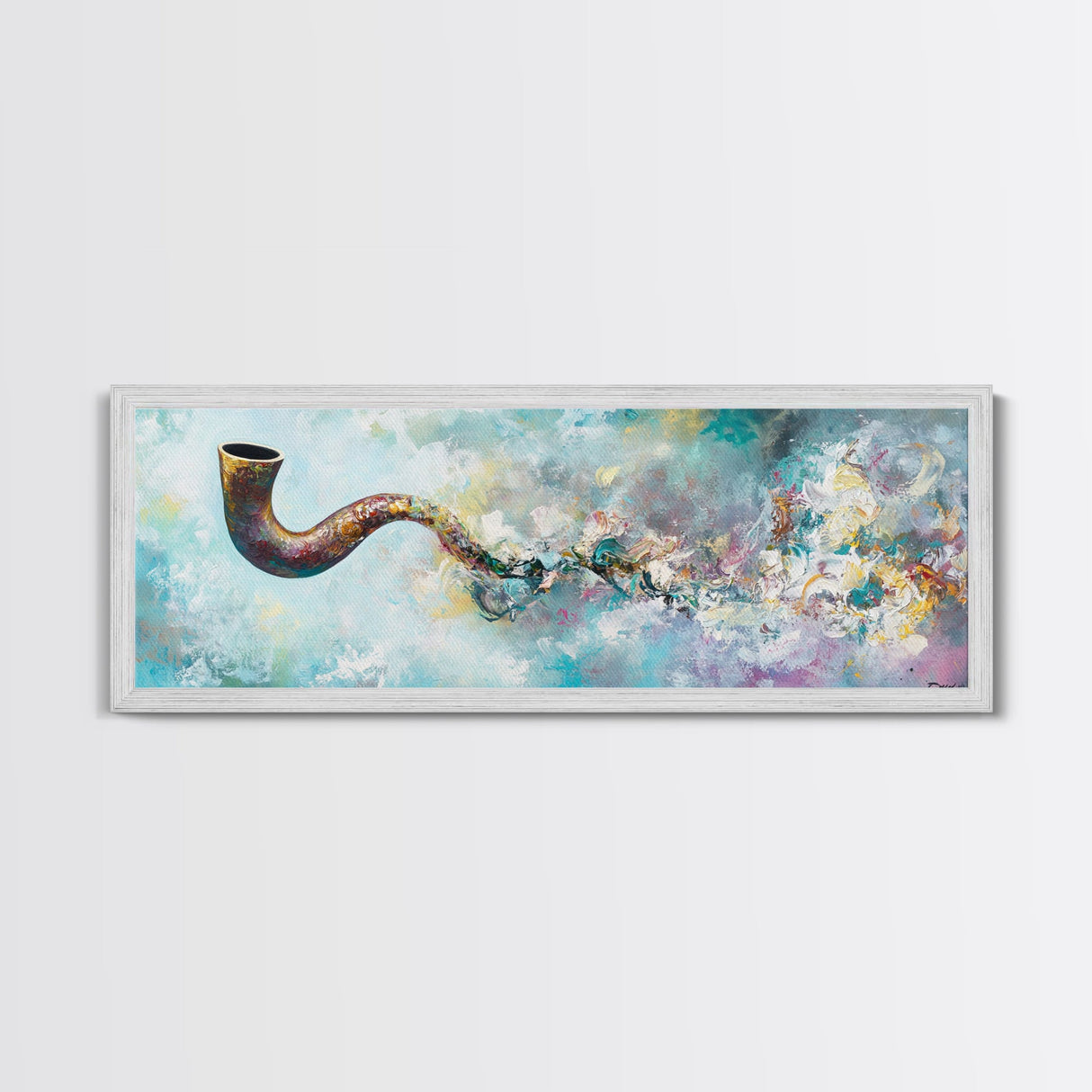 Abstract Smoke Pipe Art Canvas Print - Surreal Colorful Painting, Fantasy Wall Decor, Boho Home Aesthetic, Bar Lounge Art