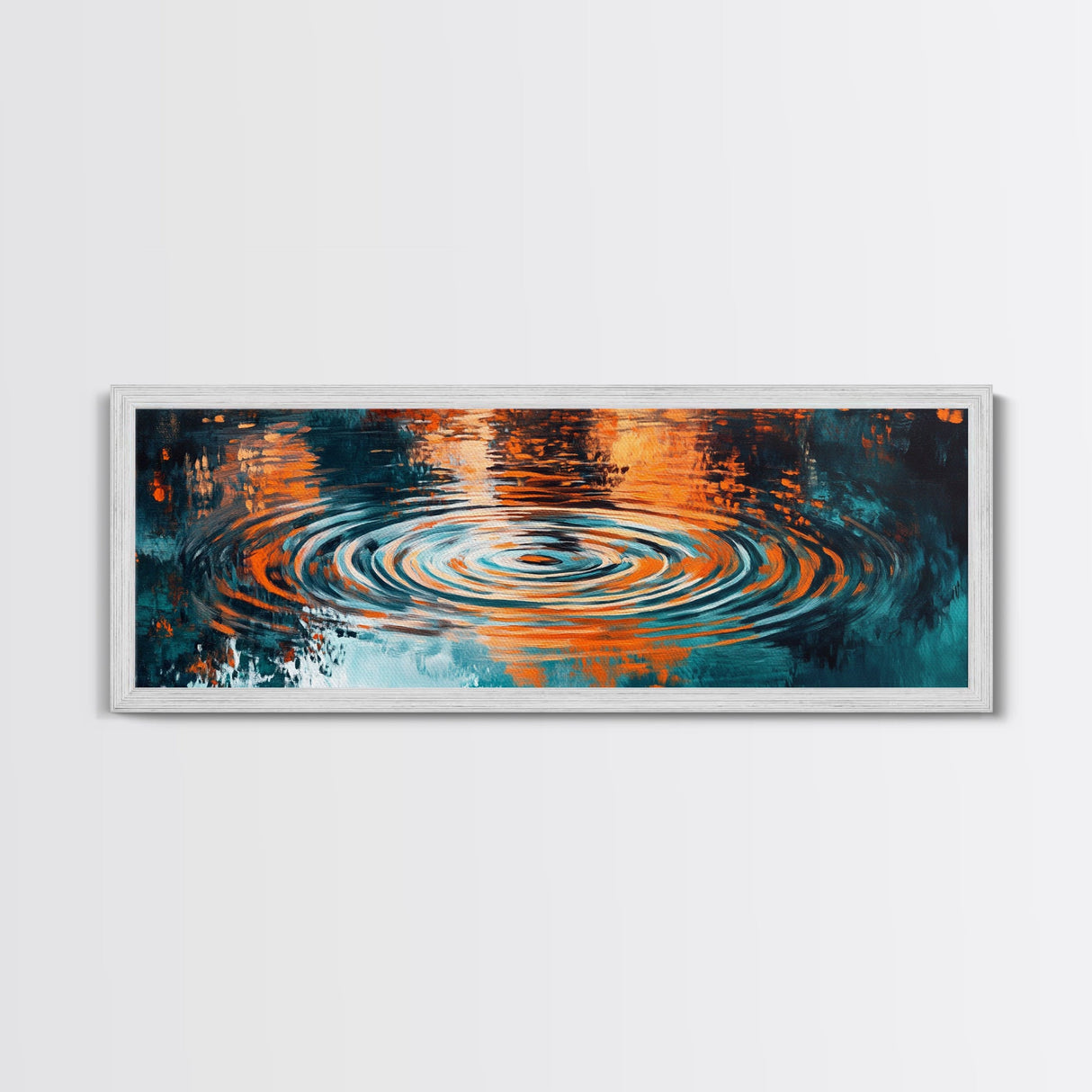 Ripple Effect Painting Abstract Water Reflection Wall Art Tranquil Zen Artwork Fluid Modern Decor Office Canvas Print