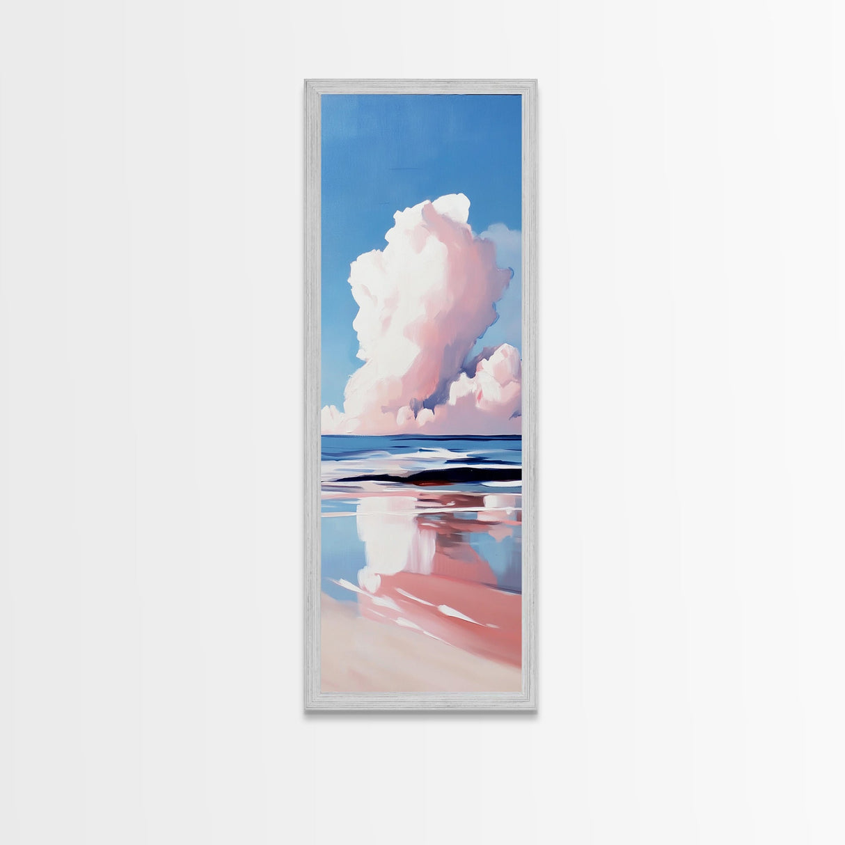 Coastal Clouds, Beach Landscape, Ocean Wall Art, Canvas Print, Blue Sky, Minimalist Home Decor, Living Room Art, Nautical Aesthetic