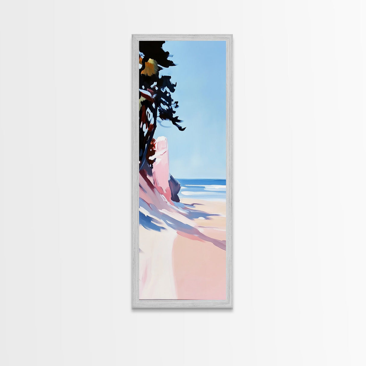 Serene Shore, Abstract, Blue, Canvas Print, Tranquil Beach Painting, Contemporary Wall Art, Bedroom Art, Coastal Home Decor
