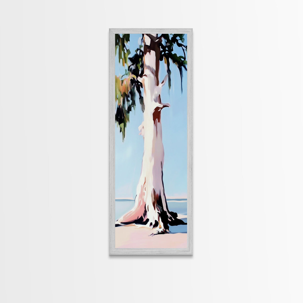 Majestic Tree, Minimalist Nature, Framed Canvas Print, Rustic Wall Art, Neutral Tones, Living Room Wall Art, Serene Forest