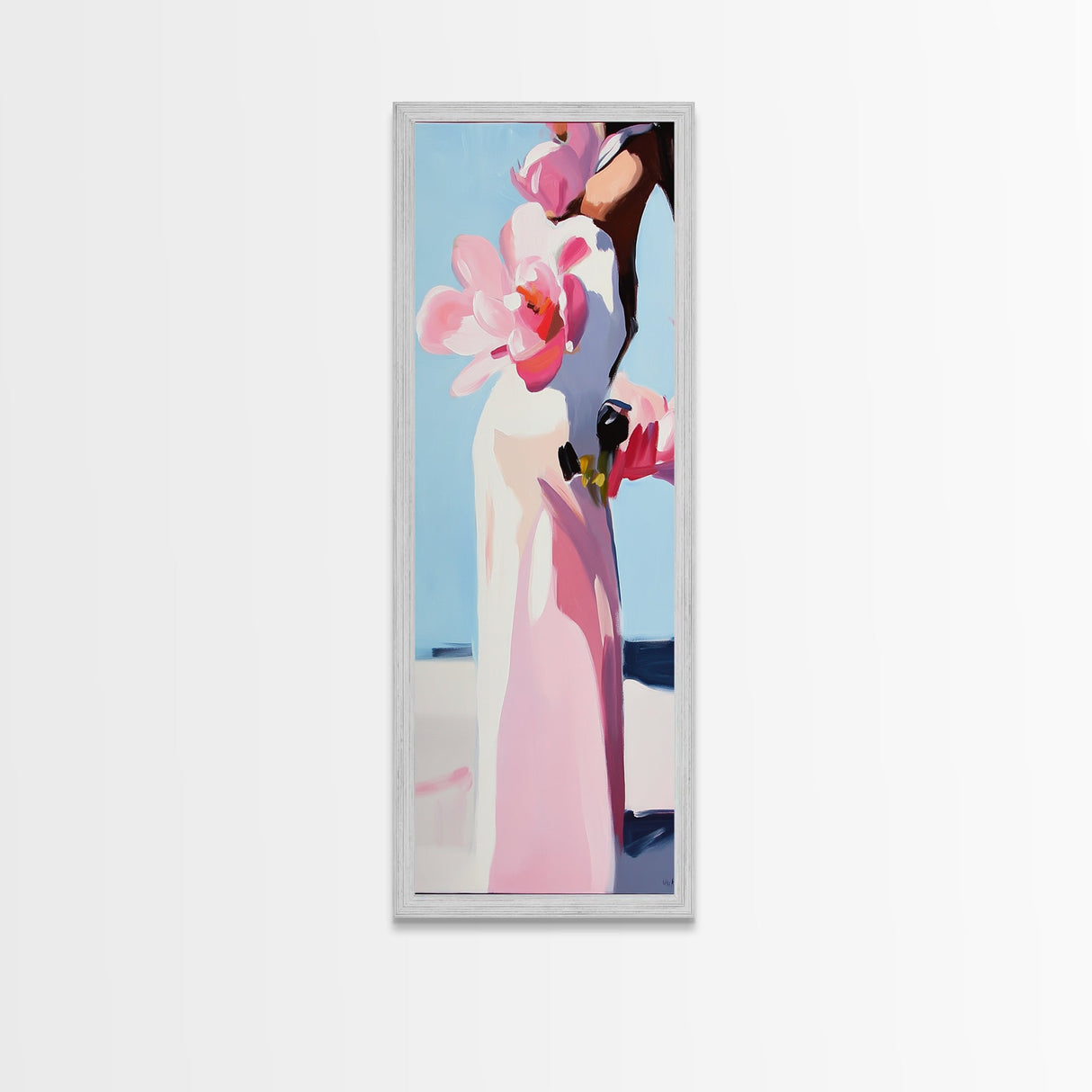 Floral Vase, Pink Magnolia, Modern Impressionist, Canvas Print, Botanical Wall Art, Elegant Decor, Bedroom Art, Feminine Aesthetic