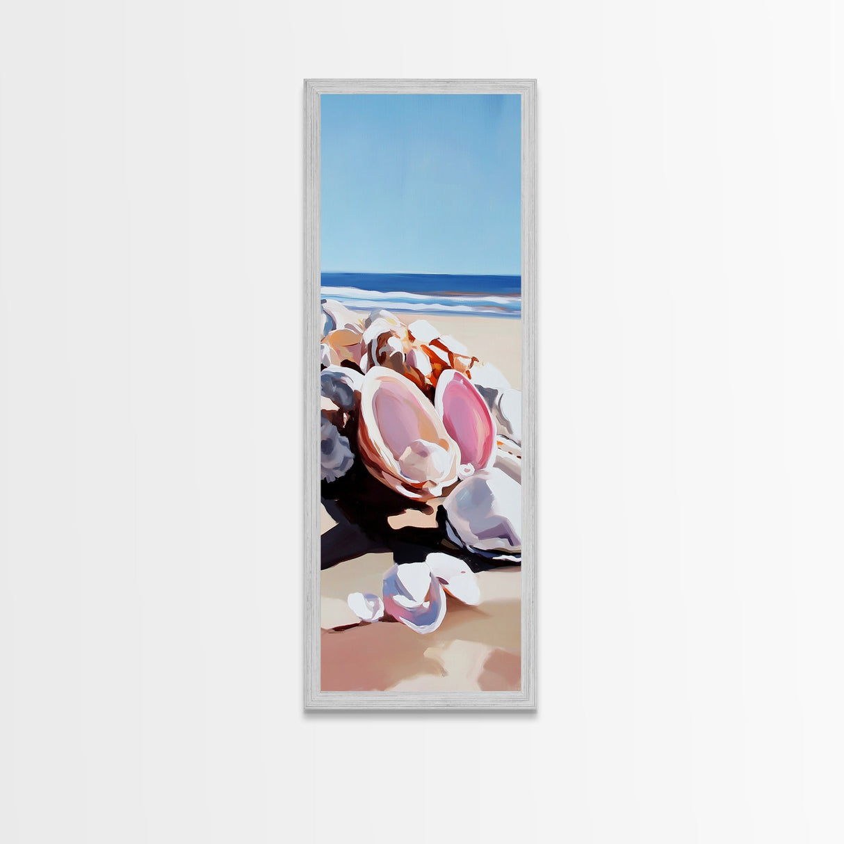 Shell Collection, Seaside Art, Beach Wall Art, Framed Canvas Print, Coastal Aesthetic, Ocean Inspired, Modern Minimalist, Living Room Decor