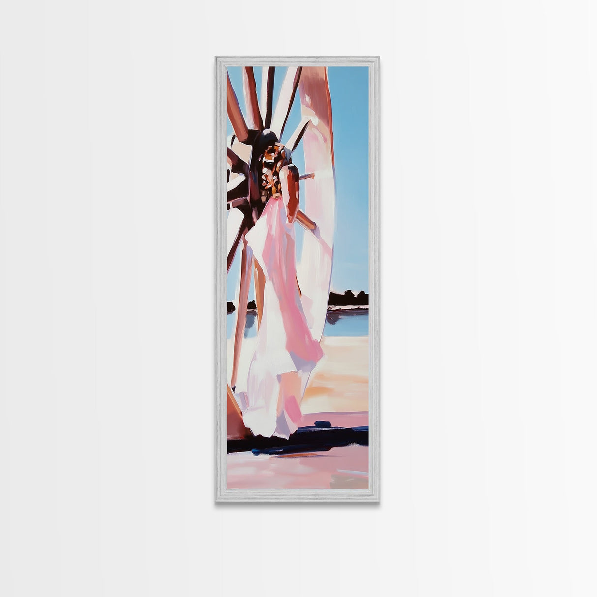 Sunset Glow, Romantic Wall Art, Dreamy Beach Vibes, Framed Canvas Print, Feminine Aesthetic, Bedroom Decor, Pastel Color Palette