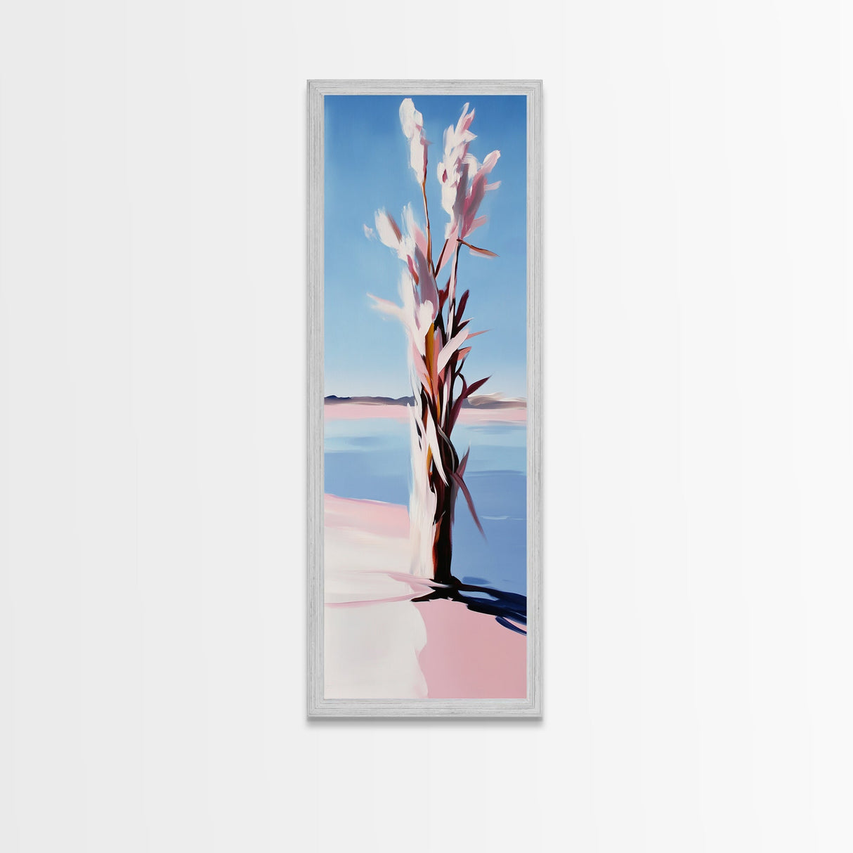 Desert Blossom, Modern Botanical, Pastel Wall Art, Canvas Print, Feminine Nature Decor, Soft Boho Aesthetic, Bedroom Wall Decor