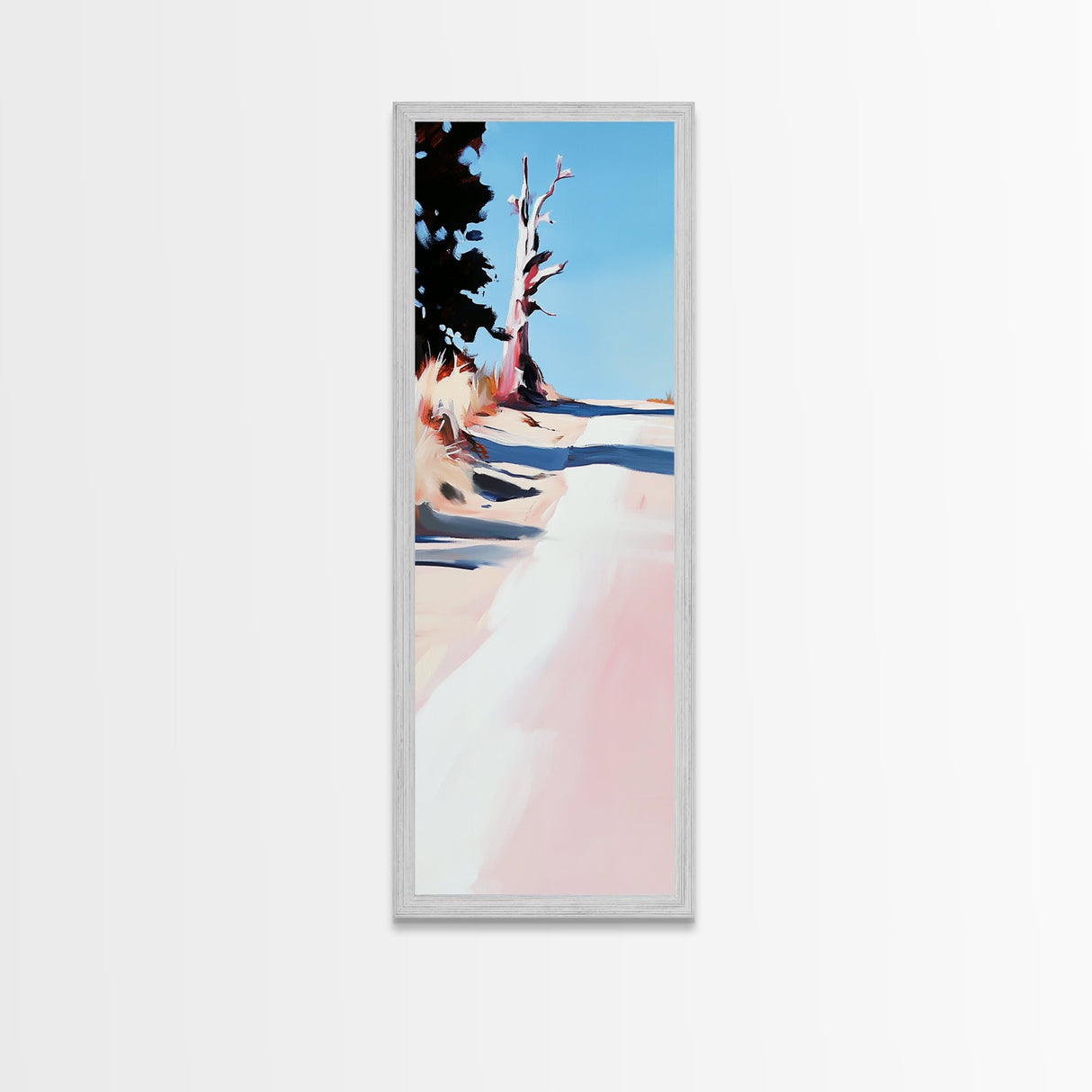 Coastal Tree, Beach Landscape Art, Modern Nature Print, Minimalist Decor, Neutral Wall Art, Framed Canvas Print, Living Room Art