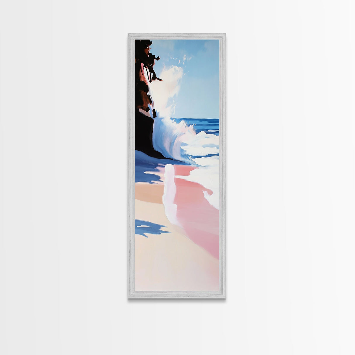 Ocean Wave, Coastal Beach Art, Modern Seascape, Blue Wall Decor, Living Room Print, Minimalist Art, Canvas Print, Nautical Style