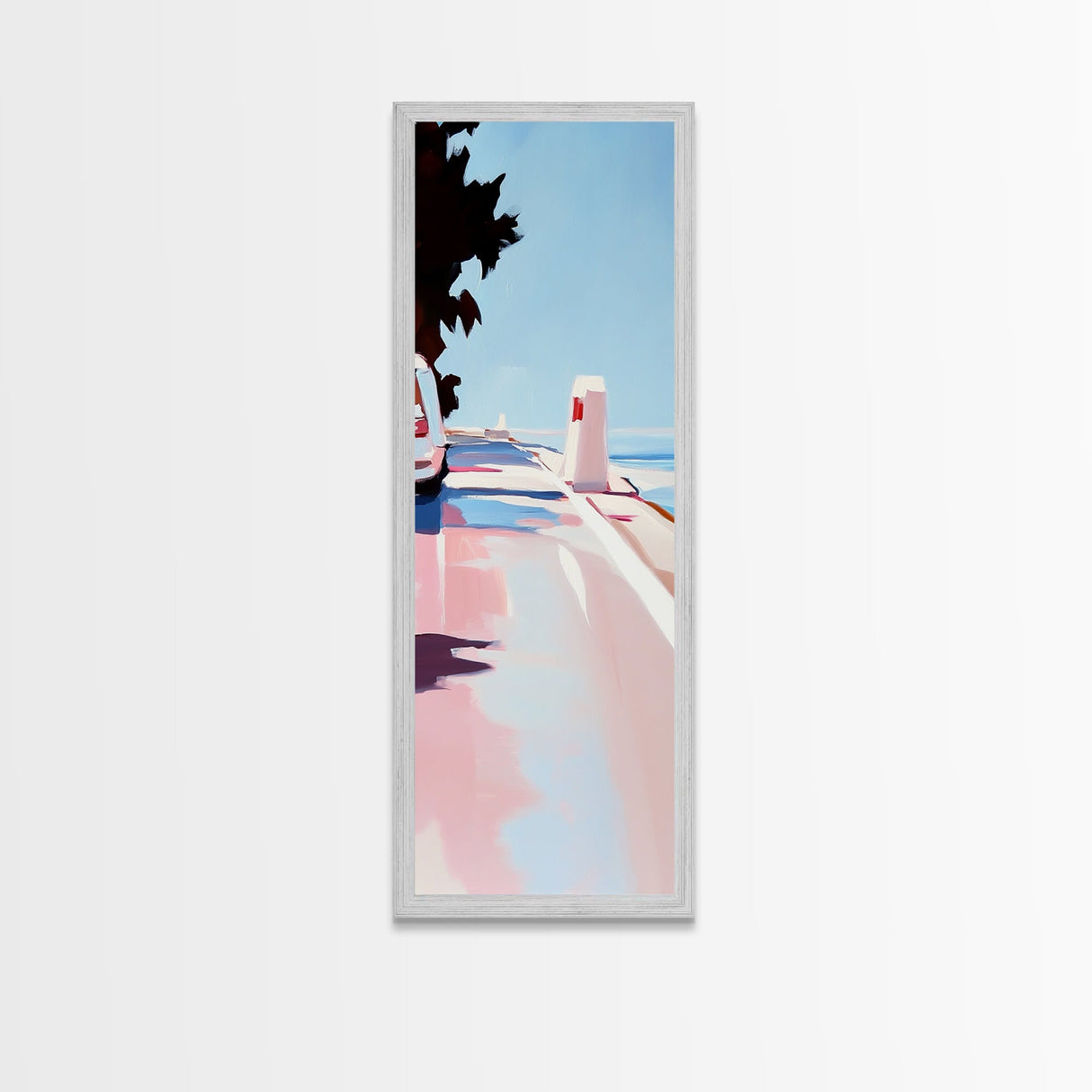 Seaside Walkway, Nautical Wall Art, Coastal Landscape, Canvas Print, Beach House Decor, Ocean Painting, Minimalist Art, Bedroom Wall Art