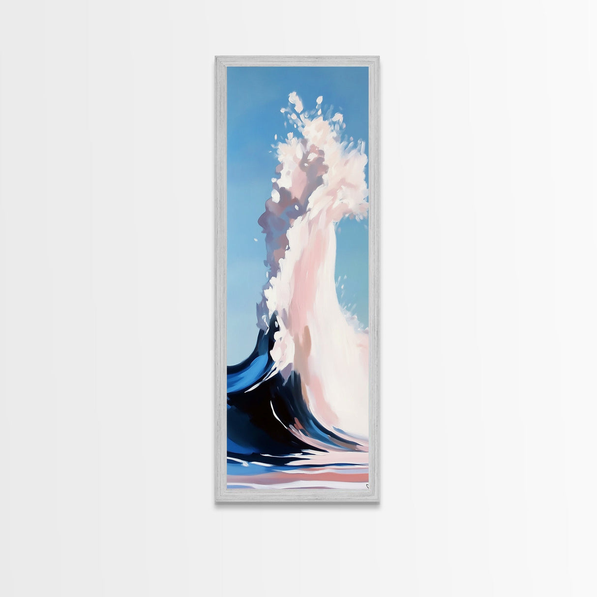 Surreal Wave Art, Blue Ocean Decor, Nature Aesthetic, Framed Canvas Print, Modern Coastal Print, Seaside Room Decor, Nautical Wall Art