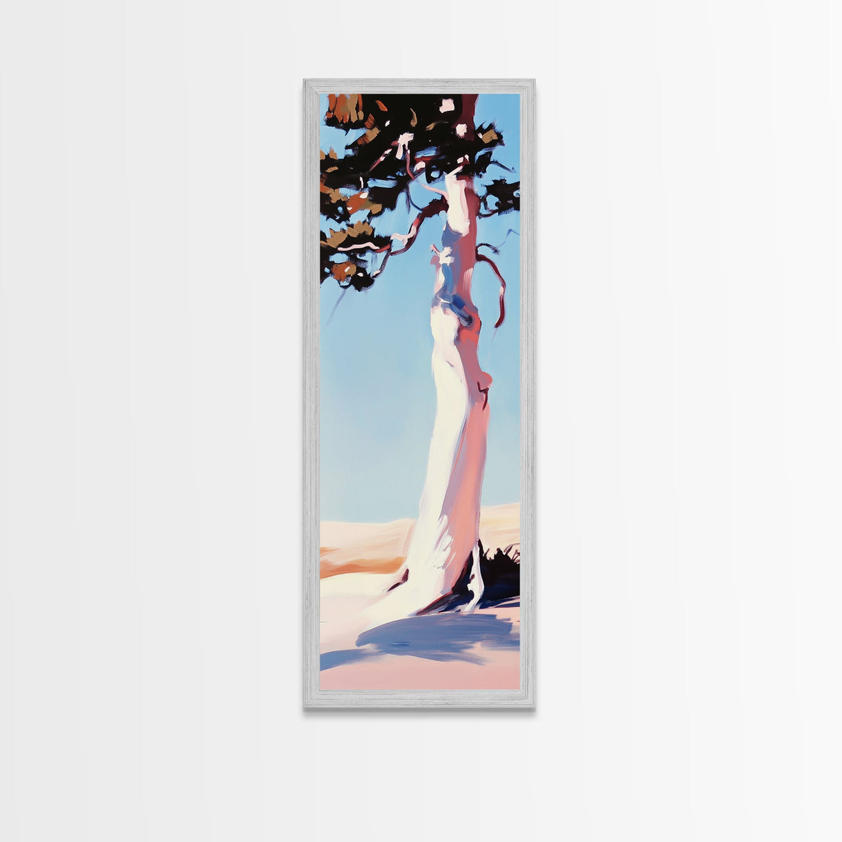 Tree Silhouette Art, Nature Print, Tranquil Wall Decor, Framed Canvas Print, Modern Landscape, Living Room Art, Contemporary Style