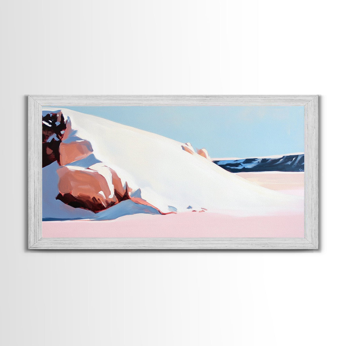 Sand Dunes, Ocean Breeze, Coastal Serenity, Pastel Beach, Framed Canvas Print, Minimalist Art, Modern Home Decor, Living Room Wall Art