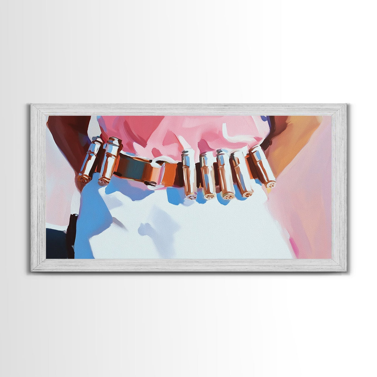 Western Style, Pink Cowboy, Modern Americana, Rustic Art, Boho Aesthetic, Home Office Wall Art, Western Decor, Framed Canvas Print