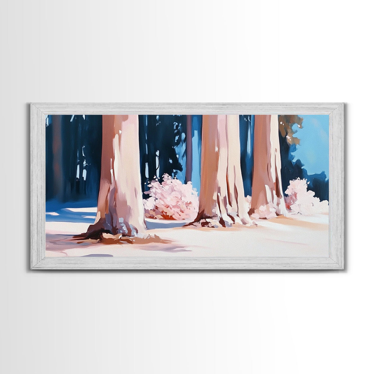 Sunset Forest, Golden Hour, Serene Nature, Canvas Print, Fall Wall Decor, Living Room Painting, Tranquil Art, Minimalist Woodland Art