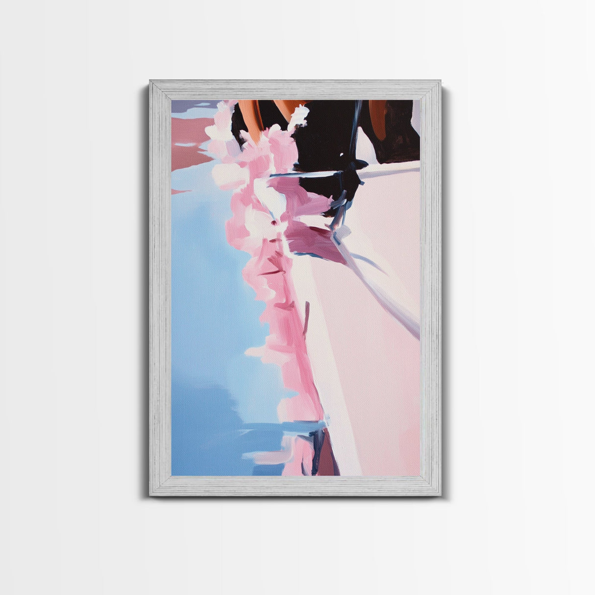 Floral Reflection, Dreamy Water Art, Pastel Painting, Feminine Wall Decor, Tranquil Aesthetic, Bedroom Wall Art, Framed Canvas Print