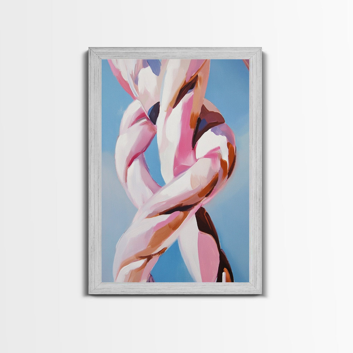 Twisted Form, Abstract Figure, Surreal Art, Modern Minimalist Style, Contemporary Wall Decor, Framed Canvas Print, Office Art