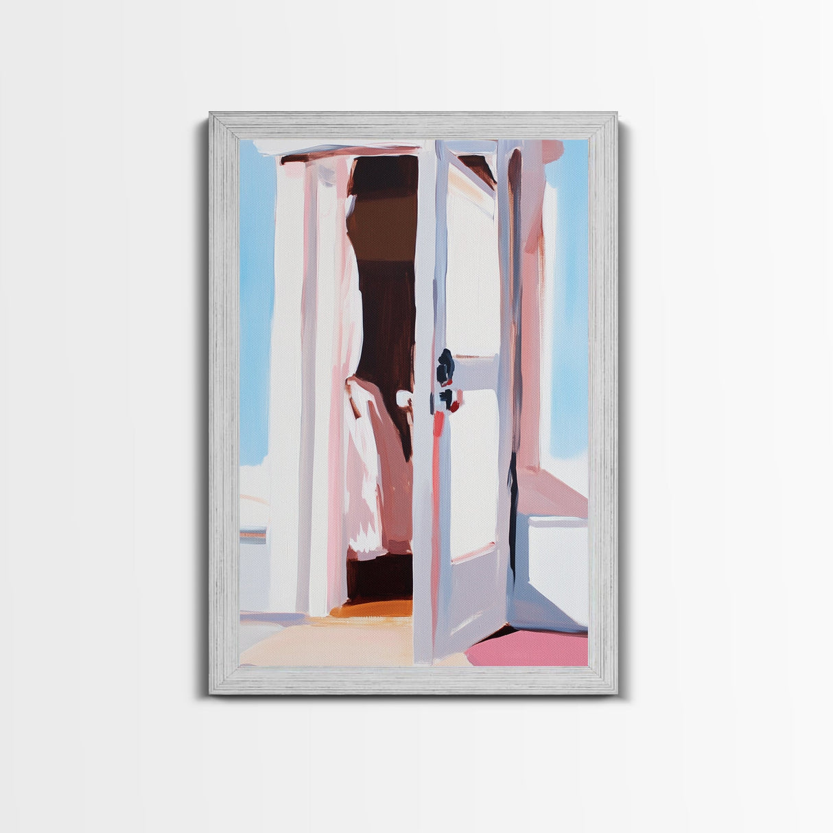 Open Door, Sunlit Entryway, Warm Aesthetic, Canvas Print, Cozy Home Decor, Minimalist Art, Farmhouse Wall Art, Living Room Decor