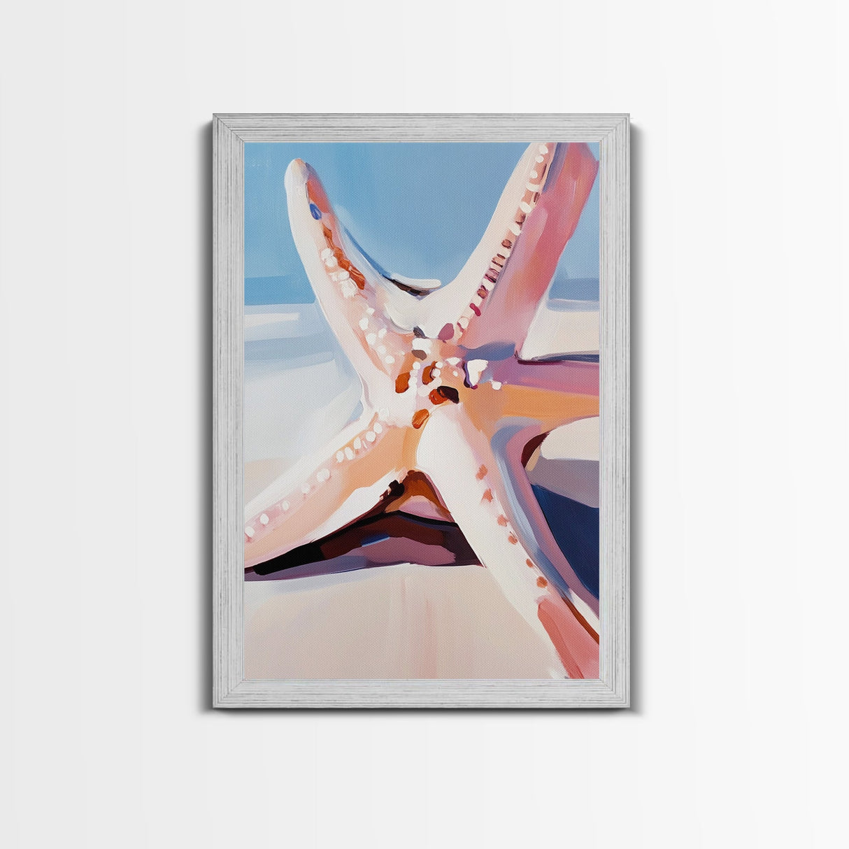 Starfish, Beach Decor, Coastal Wall Art, Nautical Print, Boho Art, Pastel Aesthetic, Ocean Lover Gift, Canvas Print, Living Room Art