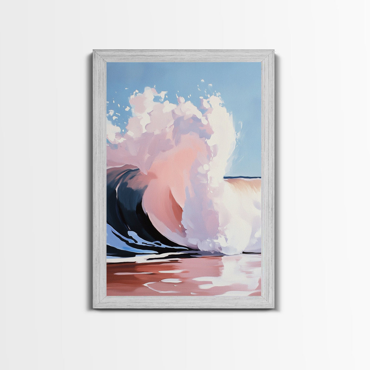 Ocean Wave, Coastal Wall Art, Nautical Print, Surfer Aesthetic, Beach House Decor, Canvas Print, Living Room Art, Pastel Seascape