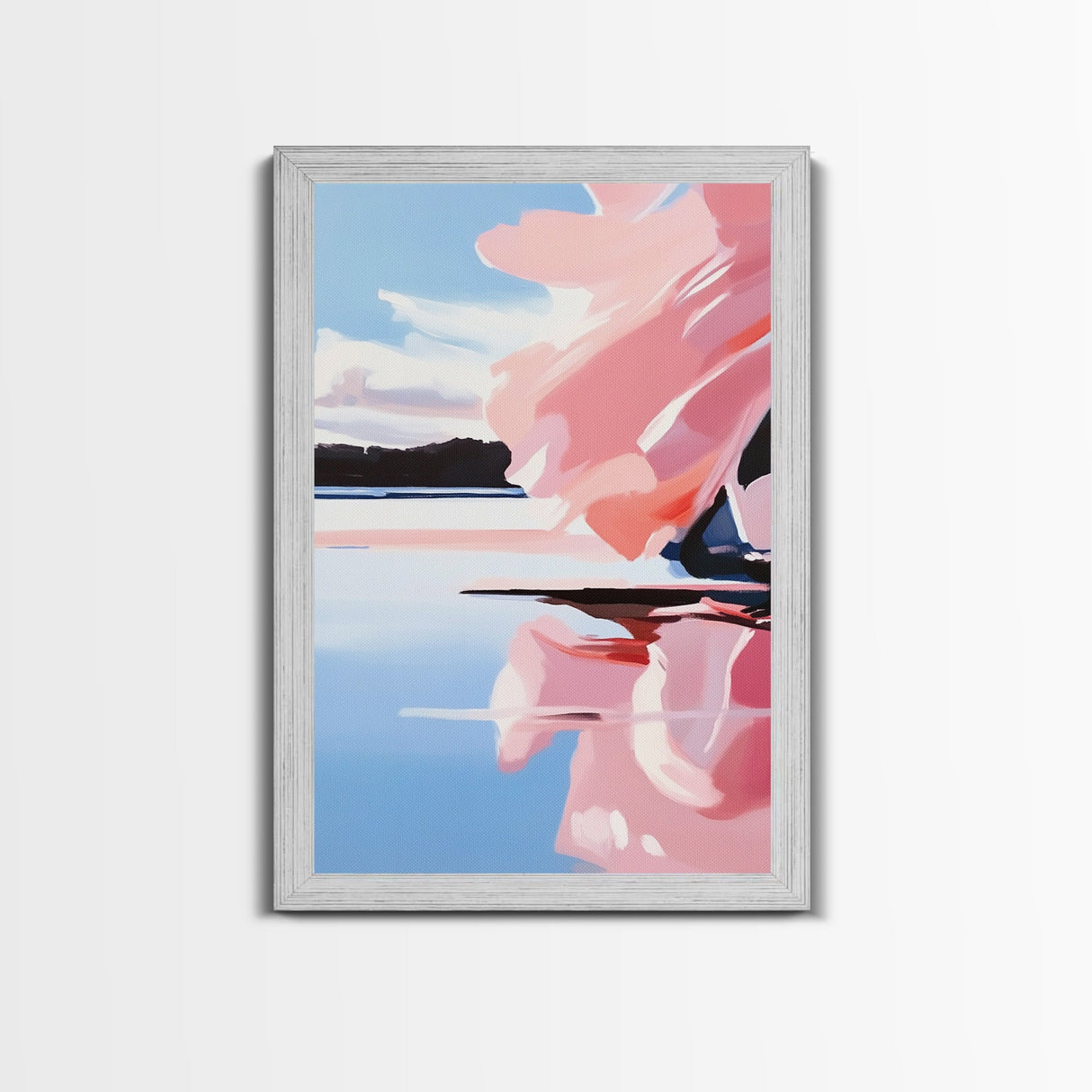 Reflections, Abstract Water, Minimalist Art, Dreamy Aesthetic, Soft Pastel Decor, Nature Inspired, Canvas Print, Living Room Wall Art