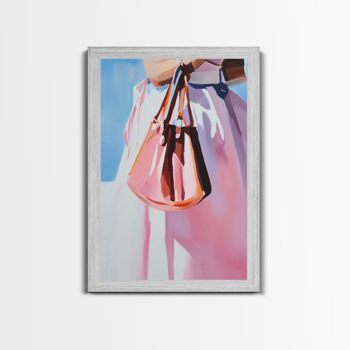 Fashion Purse, Chic Modern Decor, Feminine Aesthetic, Trendy Wall Art, Fashion Illustration, Canvas Print, Framed Canvas Print