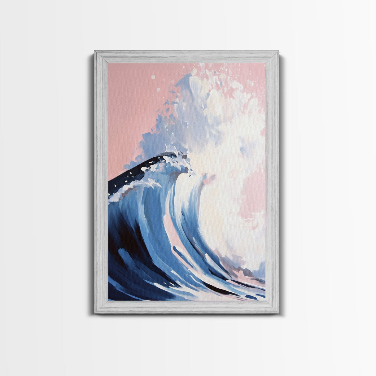 Surf Wave Art, Coastal Wall Decor, Abstract Ocean Painting, Large Modern Seascape, Framed Canvas Print, Nautical Themed Wall Art