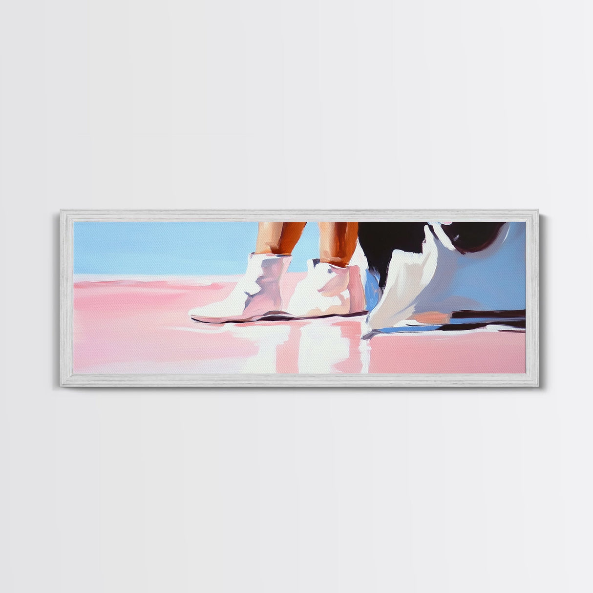 White Boots, Fashion Aesthetic, Modern Chic, Canvas Print, Stylish Wall Art, Minimalist Home Decor, Fashion Illustration, Trendy Artwork