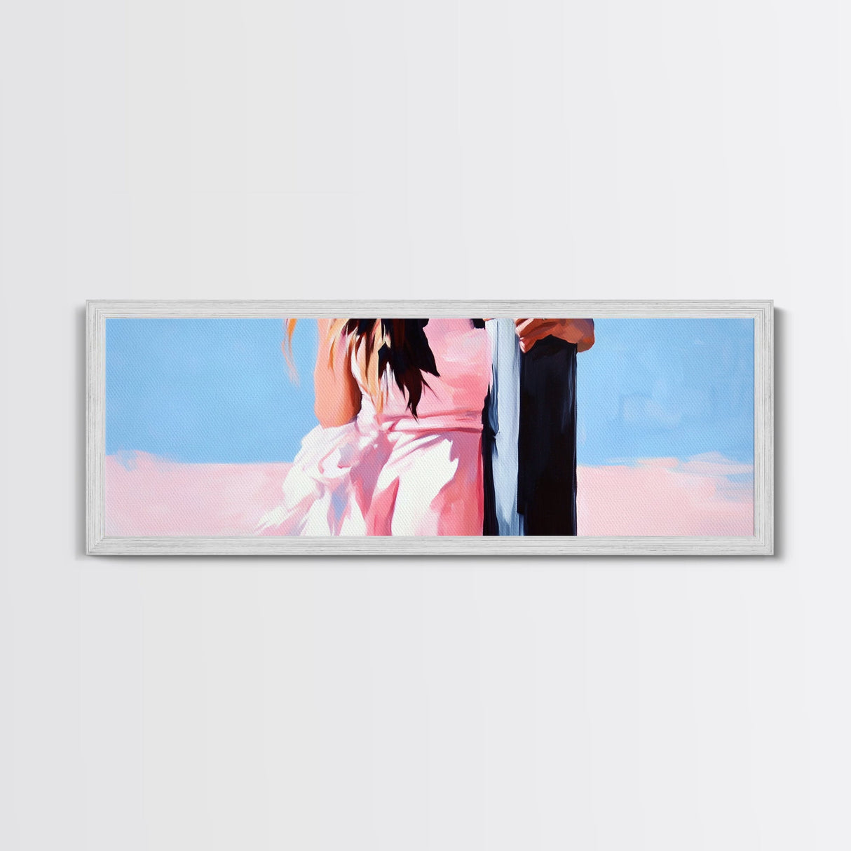 Pink Dress, Soft Pastels, Framed Canvas Print, Feminine Wall Art, Elegant Home Decor, Dreamy Bedroom Aesthetic, Modern Minimalist