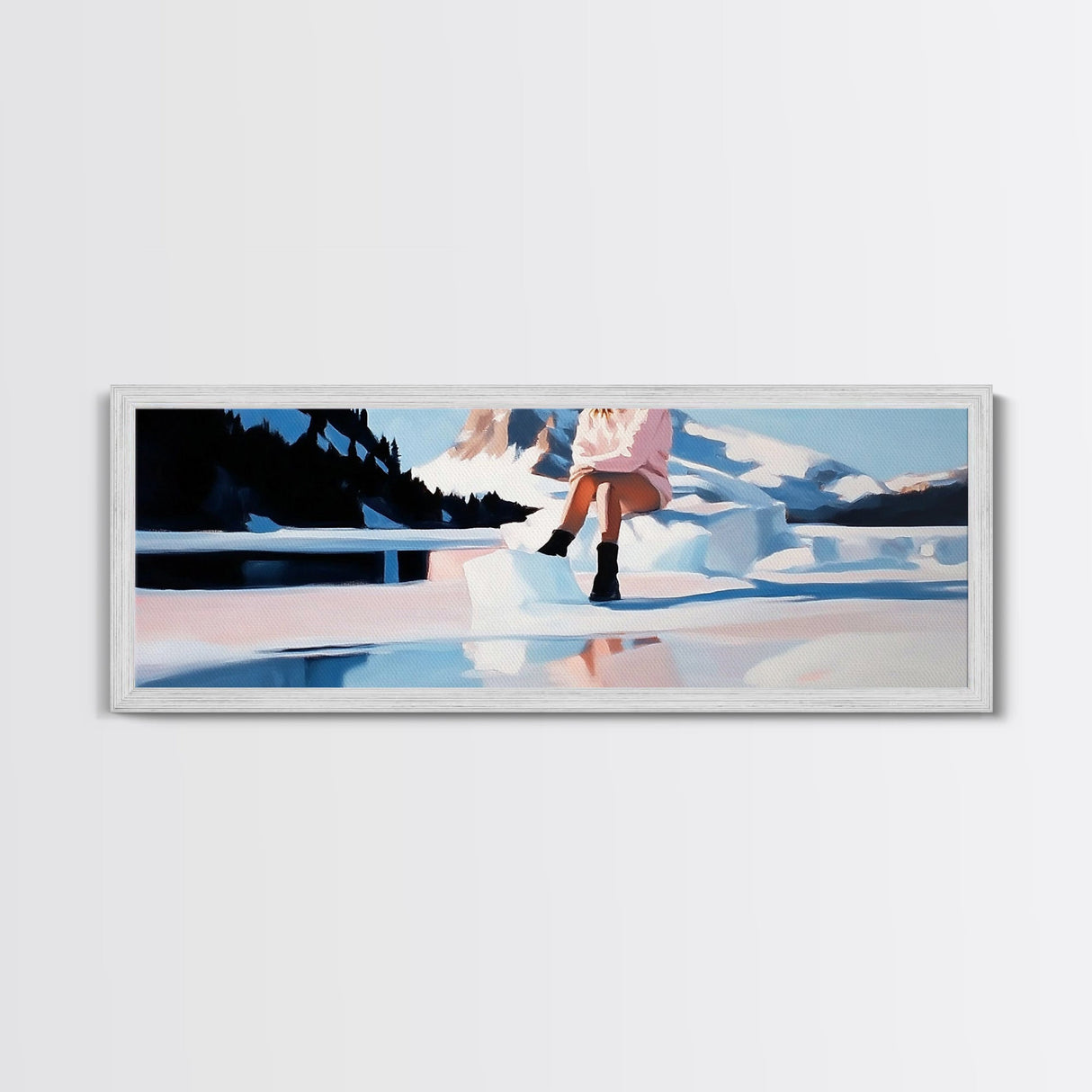 Ice Queen, Winter Wonderland, Feminine Adventure Art, Dreamy Arctic Scene, Fashion-Inspired Decor, Home Aesthetic, Framed Canvas Print