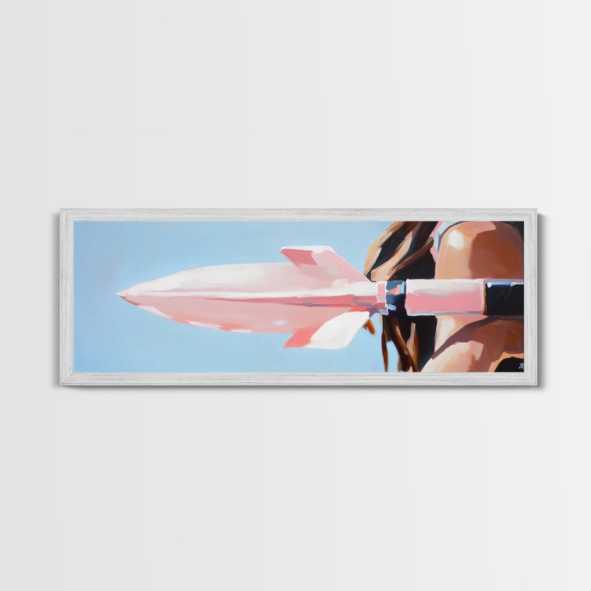 Pink Rocket, Retro Futurism, Pop Art Aesthetic, Mid-Century Modern Wall Art, Playful Home Design, Bold Statement Art, Canvas Print