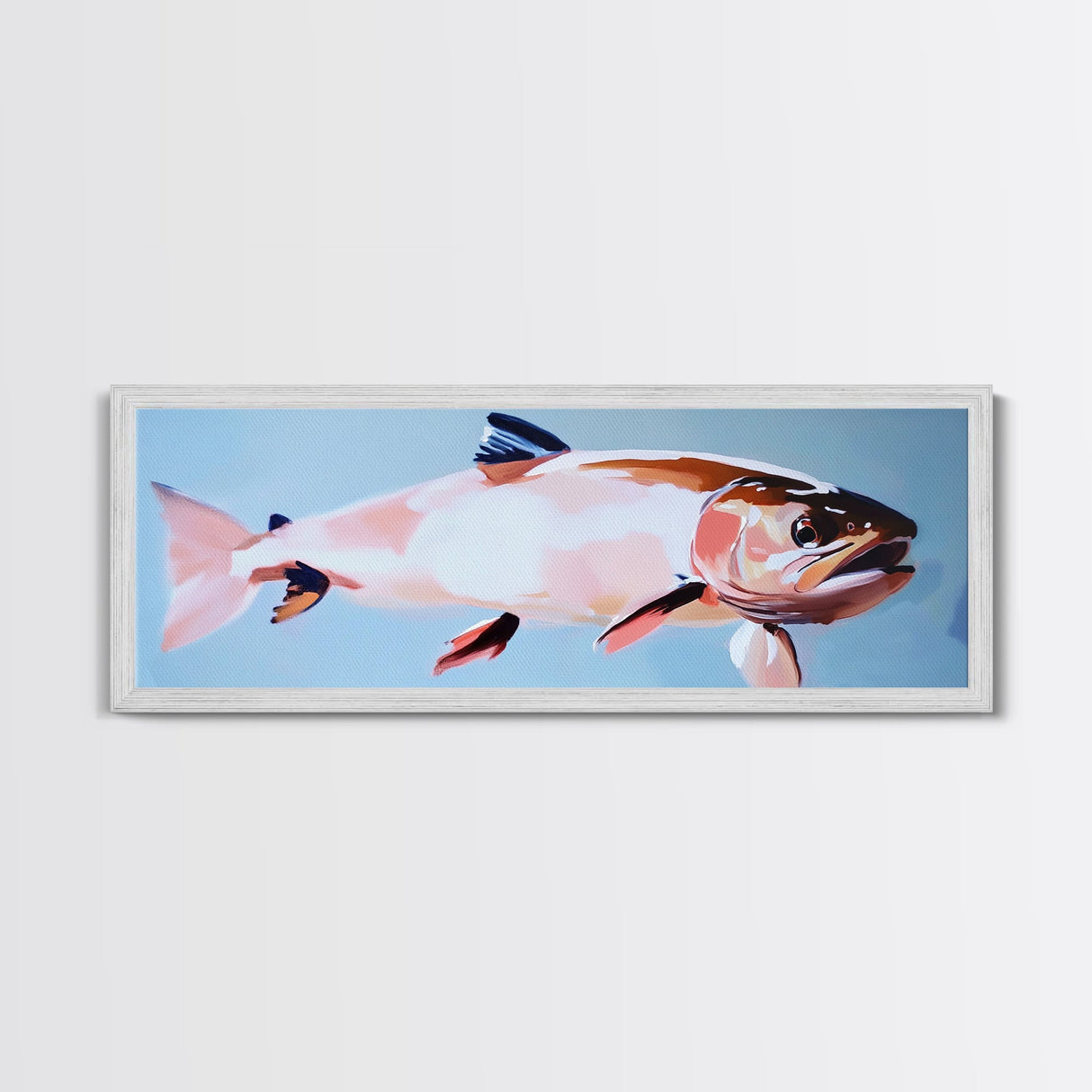Vibrant Fish, Abstract Art, Ocean Lover Decor, Modern Coastal Home, Colorful Wall Art, Canvas Print, Unique Nautical Aesthetic