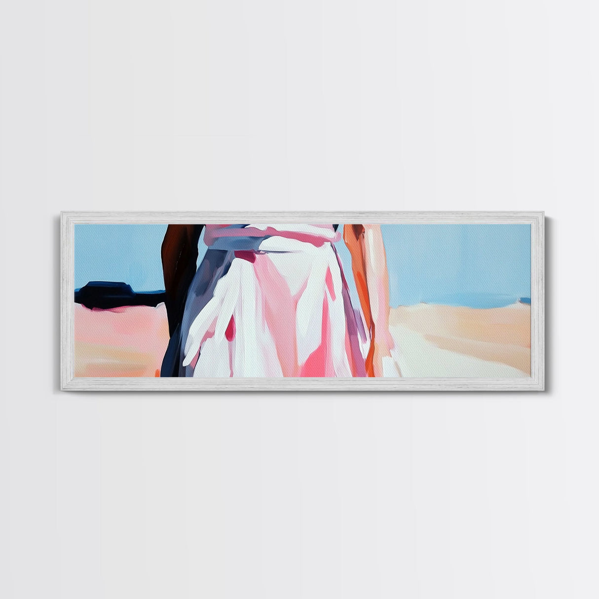 Elegant Woman Art, Feminine Abstract, Fashion Wall Decor, Modern Framed Canvas Print, Pastel Painting, Bedroom or Dressing Room Art