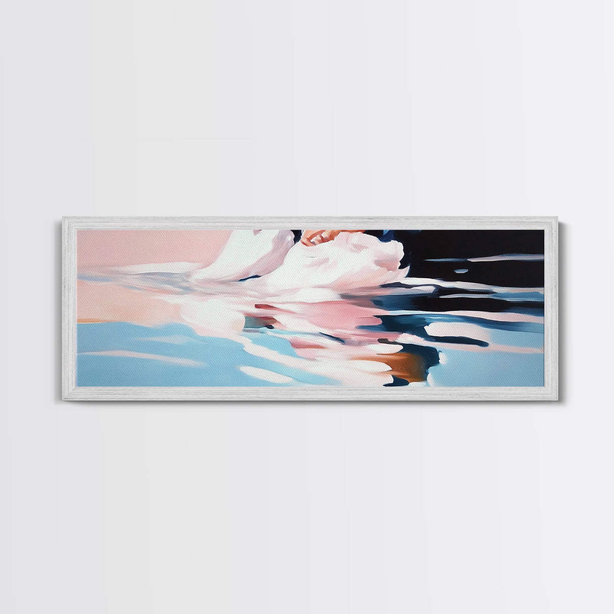 Blurred Reflection, Ocean Serenity, Abstract Art, Canvas Print, Soft Pastel Wall Art, Minimalist Coastal Decor, Tranquil Beach Scene