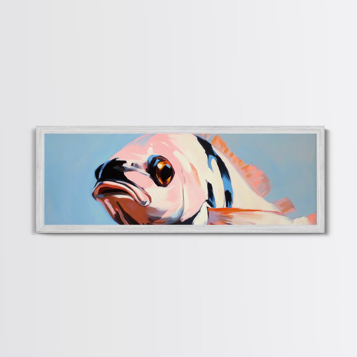Vibrant Fish, Ocean Life, Marine Art, Framed Canvas Print, Coastal Wall Decor, Nautical Living Room Art, Tropical Fish Painting